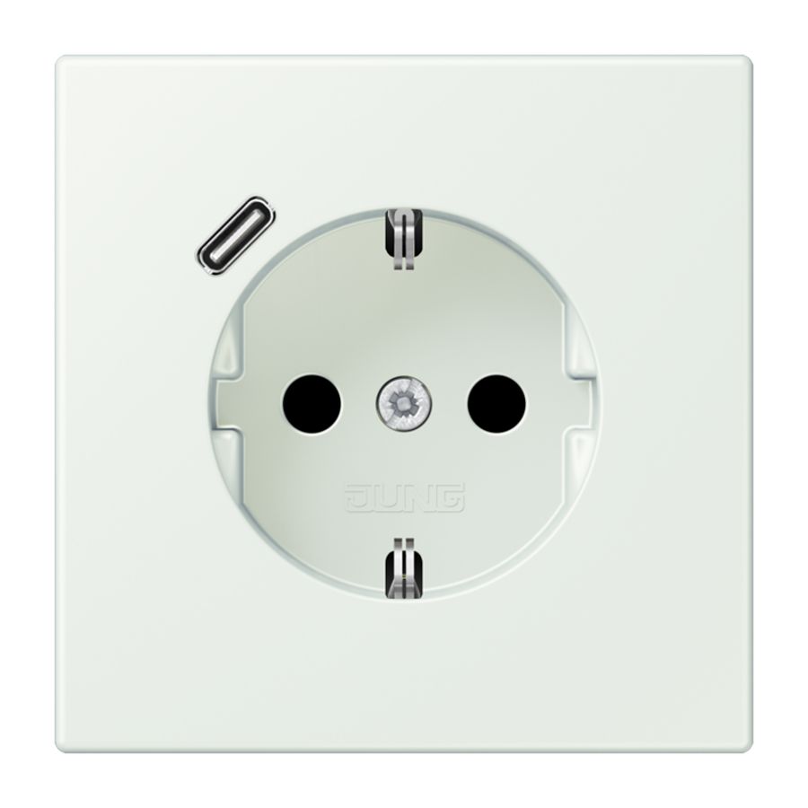 Wandcontactdoos met R/A + lader USB C Saf+ LC32024