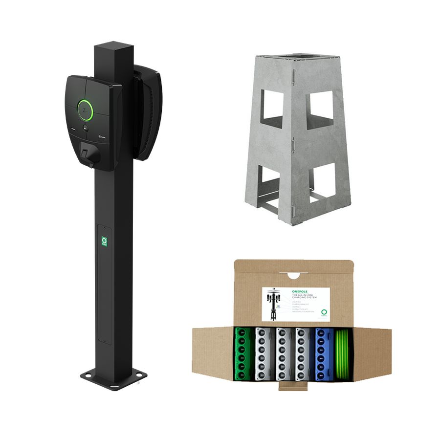 Montagepaal Q9MSL tbv 2xZaptec Pro, incl fundering