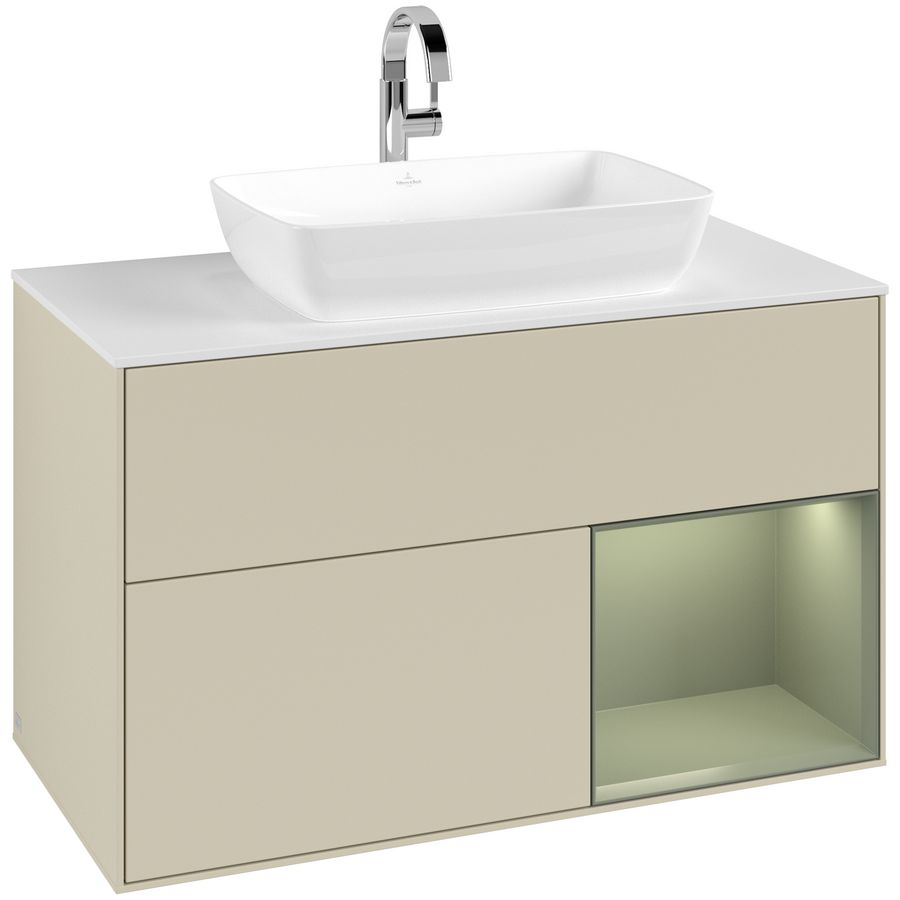 Wastafelonderkast Finion 1000x603x501mm S.Grey Matt Lacquer G781GMHJ