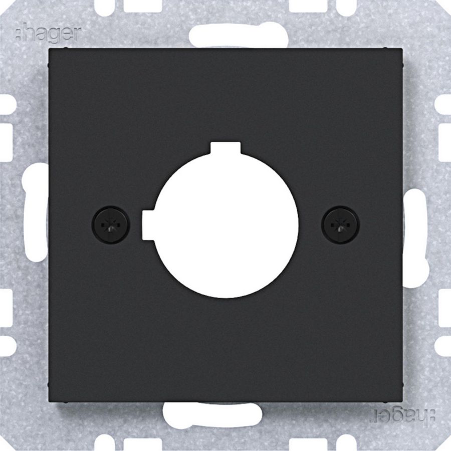 Centraalpl diam.22,5 mm A.x/C.x/S.1/B.x/Q.x/K.x zwart mat