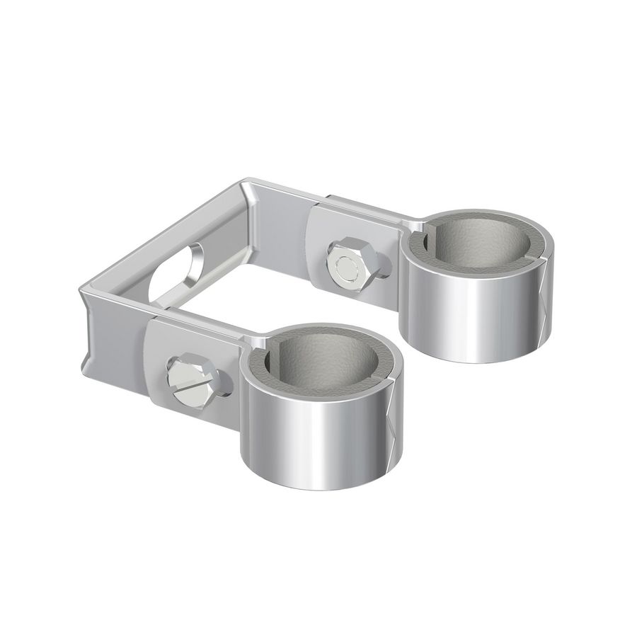 Dubbele pijpbeugel met neopreen inl. DP 15mm Fastfix