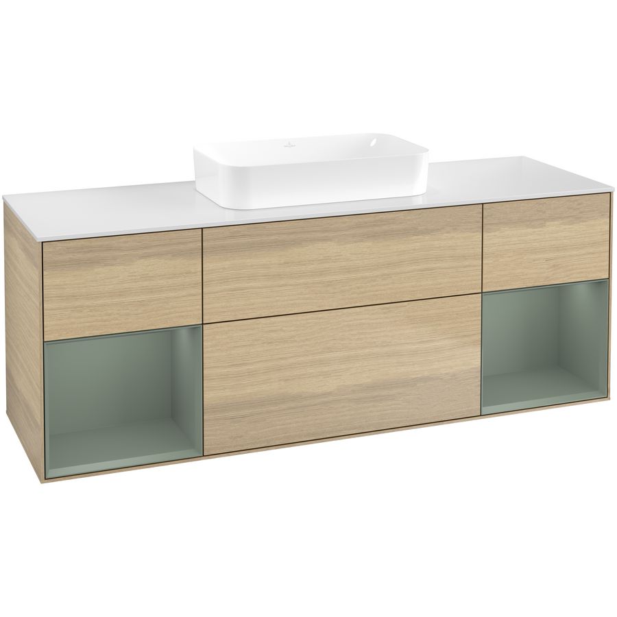 Wastafelonderkast Finion 1600x603x501mm Oak Veneer F741GMPC