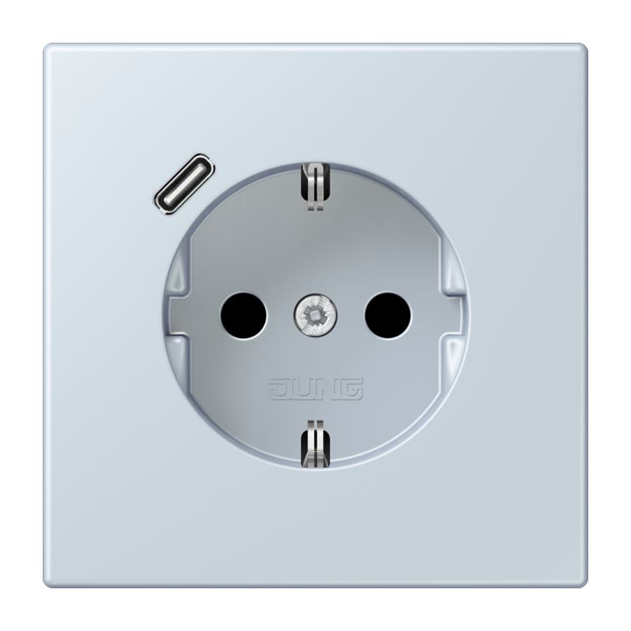 Wandcontactdoos met R/A + lader USB C Saf+ LC32023