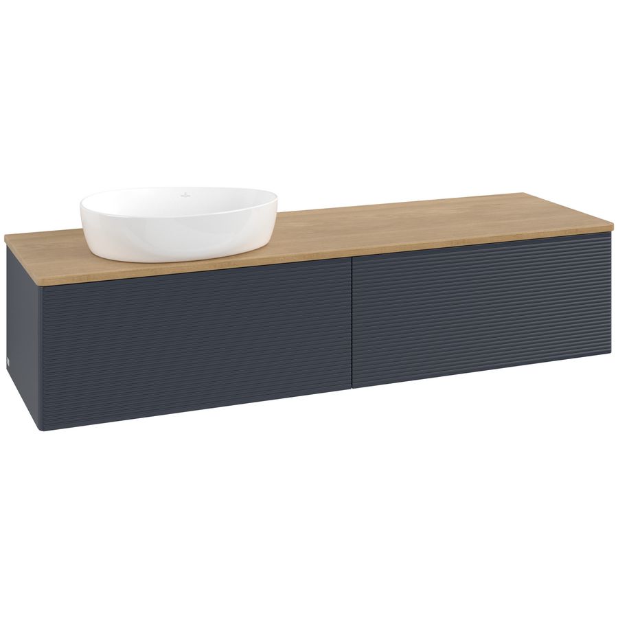 Wastafelonderkast Antao 1600x360x500mm Mid.Blue Matt Lacquer K37111HG