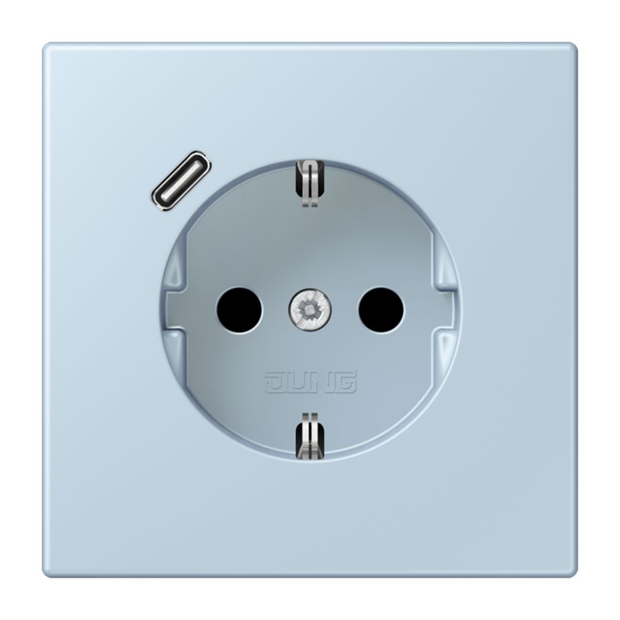 Wandcontactdoos met R/A + lader USB C Saf+ LC32022