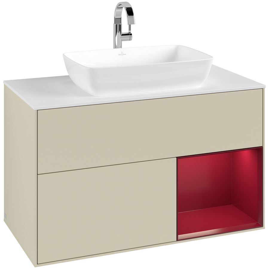 Wastafelonderkast Finion 1000x603x501mm S.Grey Matt Lacquer G781HBHJ