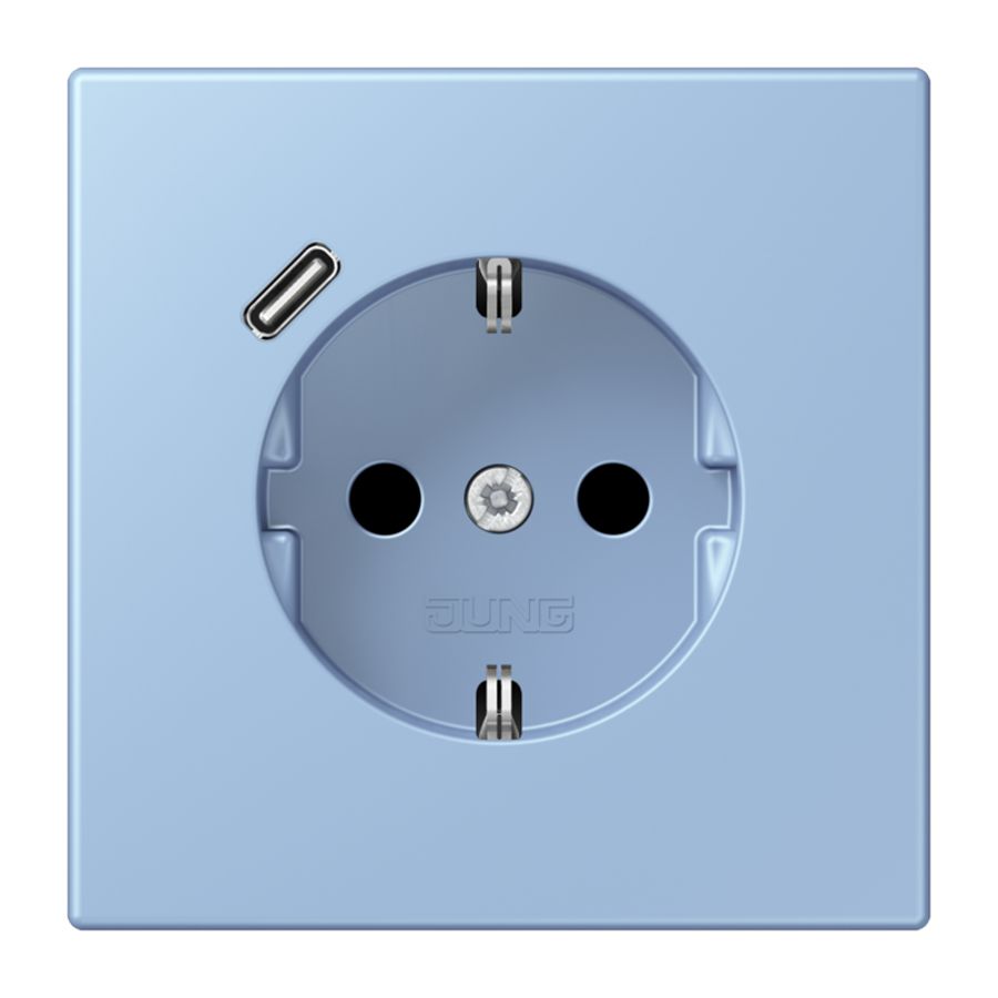 Wandcontactdoos met R/A + lader USB C Saf+ LC32021