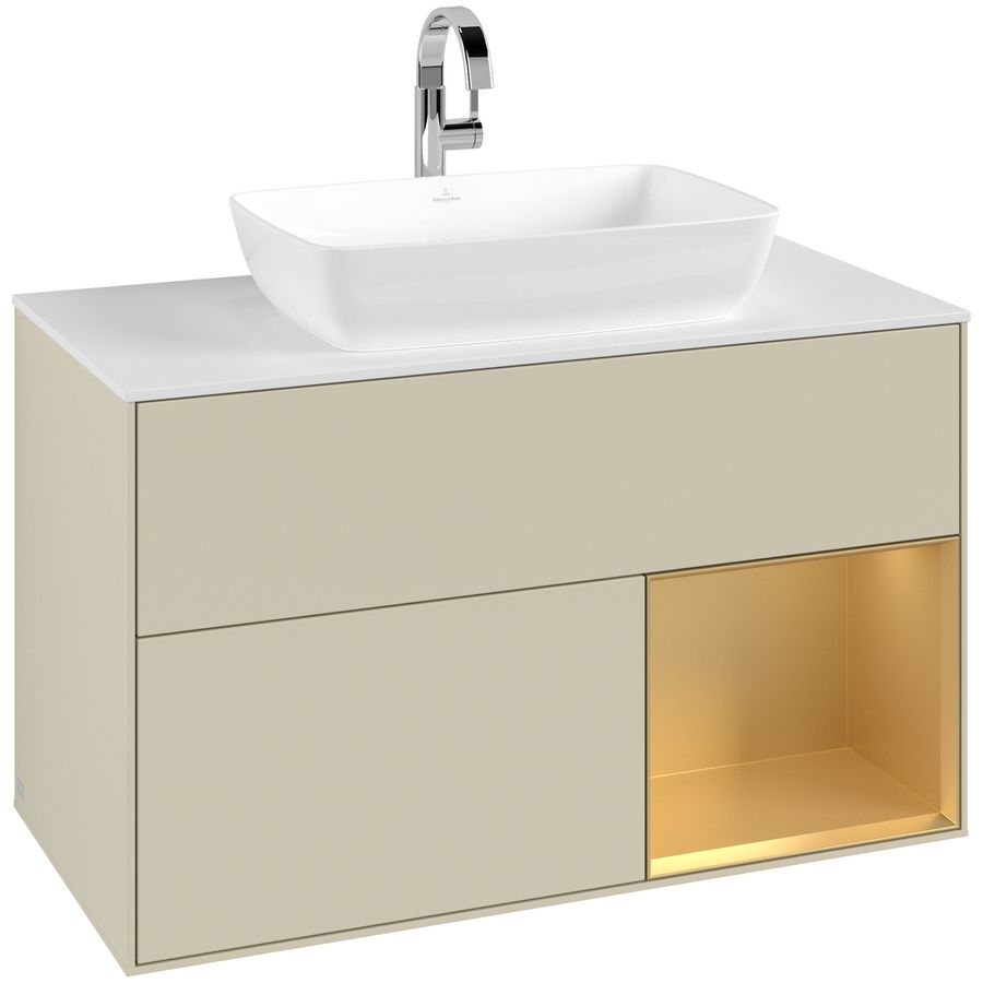 Wastafelonderkast Finion 1000x603x501mm S.Grey Matt Lacquer G781HFHJ