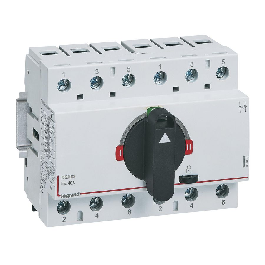 Doos a 8st. Bronomschakelaar DSX63 3P 40A+draaihendel-breedt