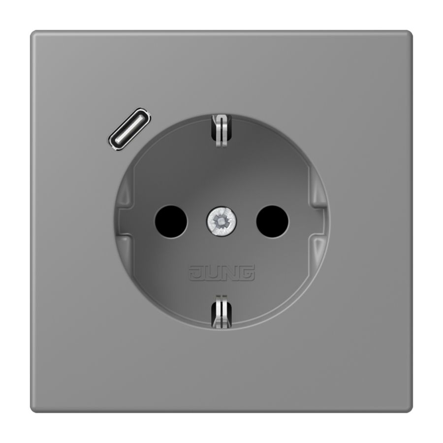 Wandcontactdoos met R/A + lader USB C Saf+ LC32011