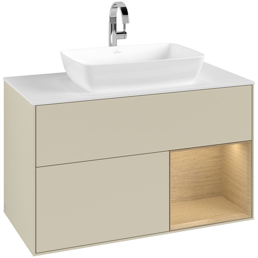 Wastafelonderkast Finion 1000x603x501mm S.Grey Matt Lacquer G781PCHJ