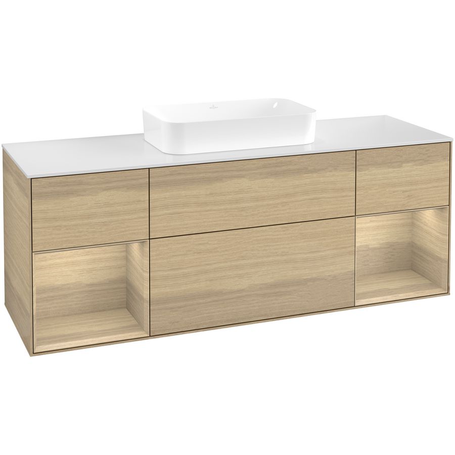 Wastafelonderkast Finion 1600x603x501mm Oak Veneer F741PCPC
