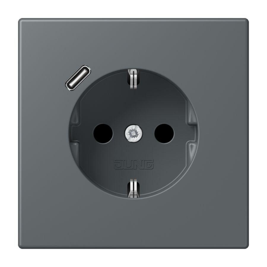 Wandcontactdoos met R/A + lader USB C Saf+ LC32010