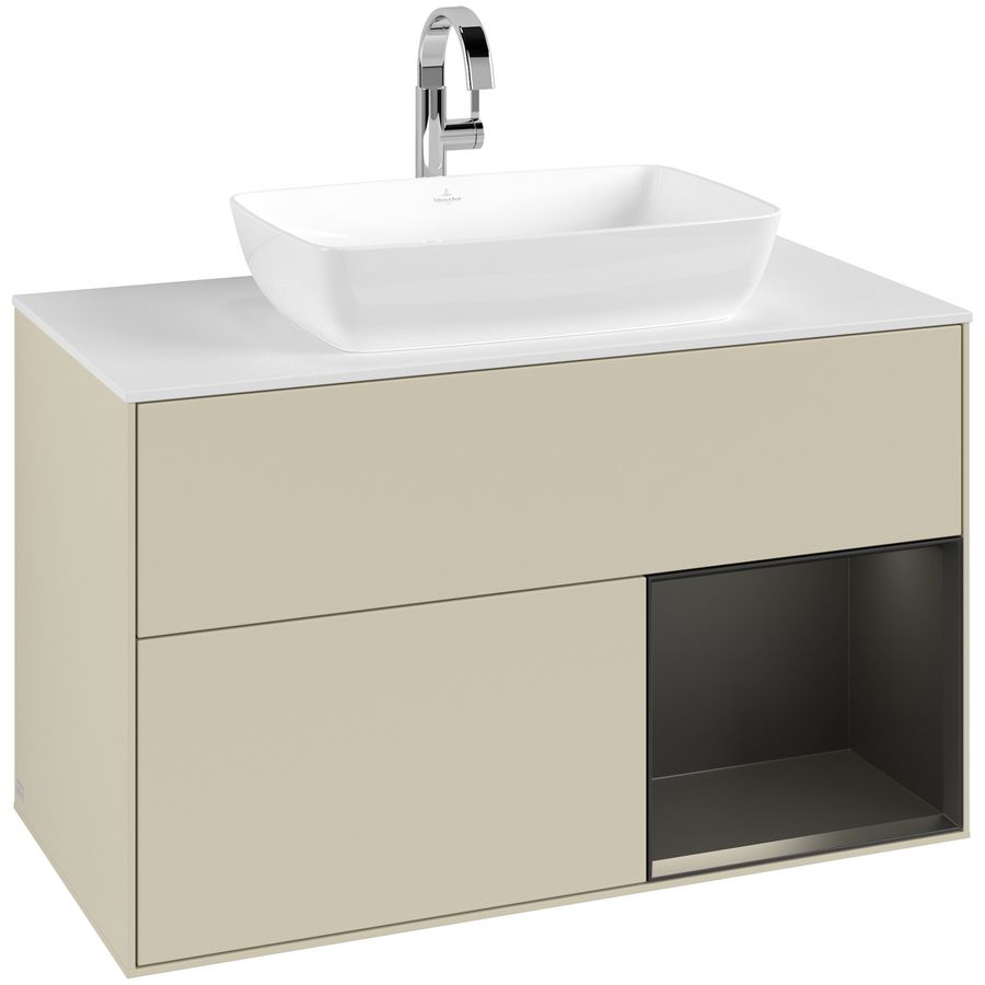 Wastafelonderkast Finion 1000x603x501mm S.Grey Matt Lacquer G781PDHJ