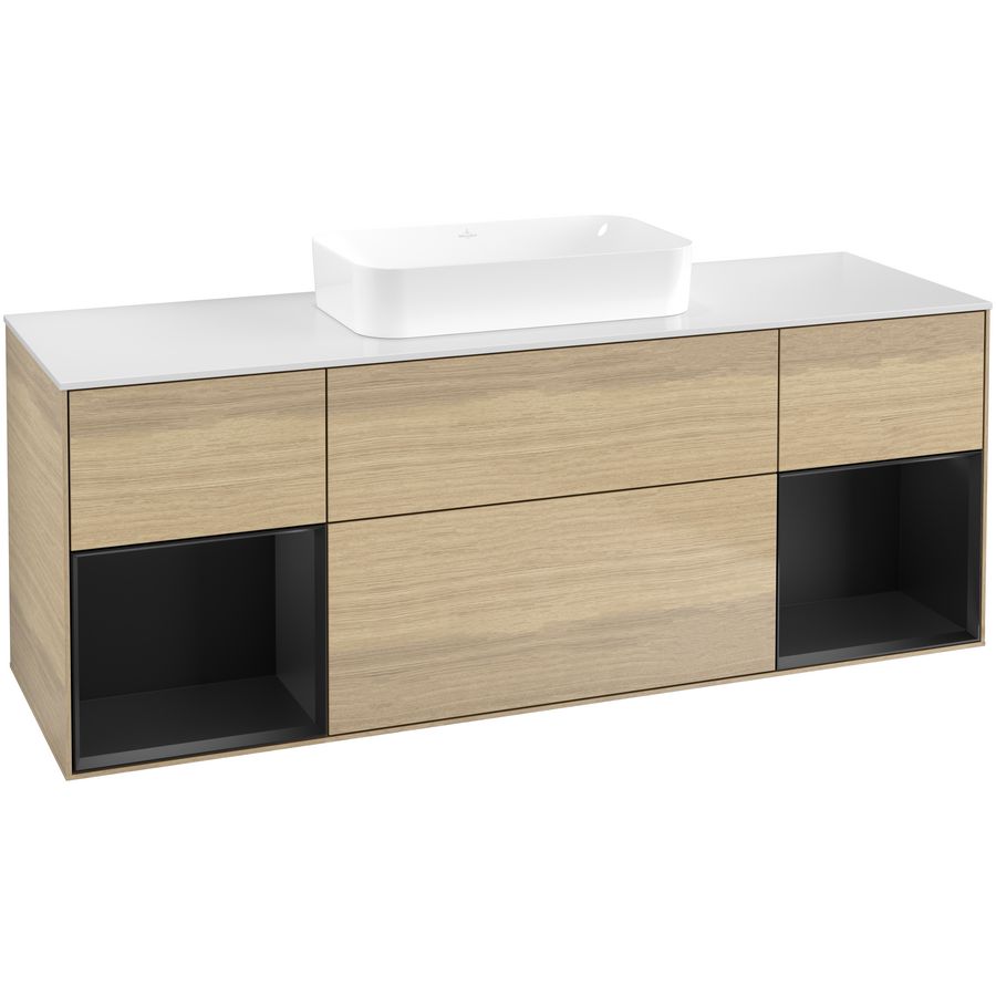 Wastafelonderkast Finion 1600x603x501mm Oak Veneer F741PDPC