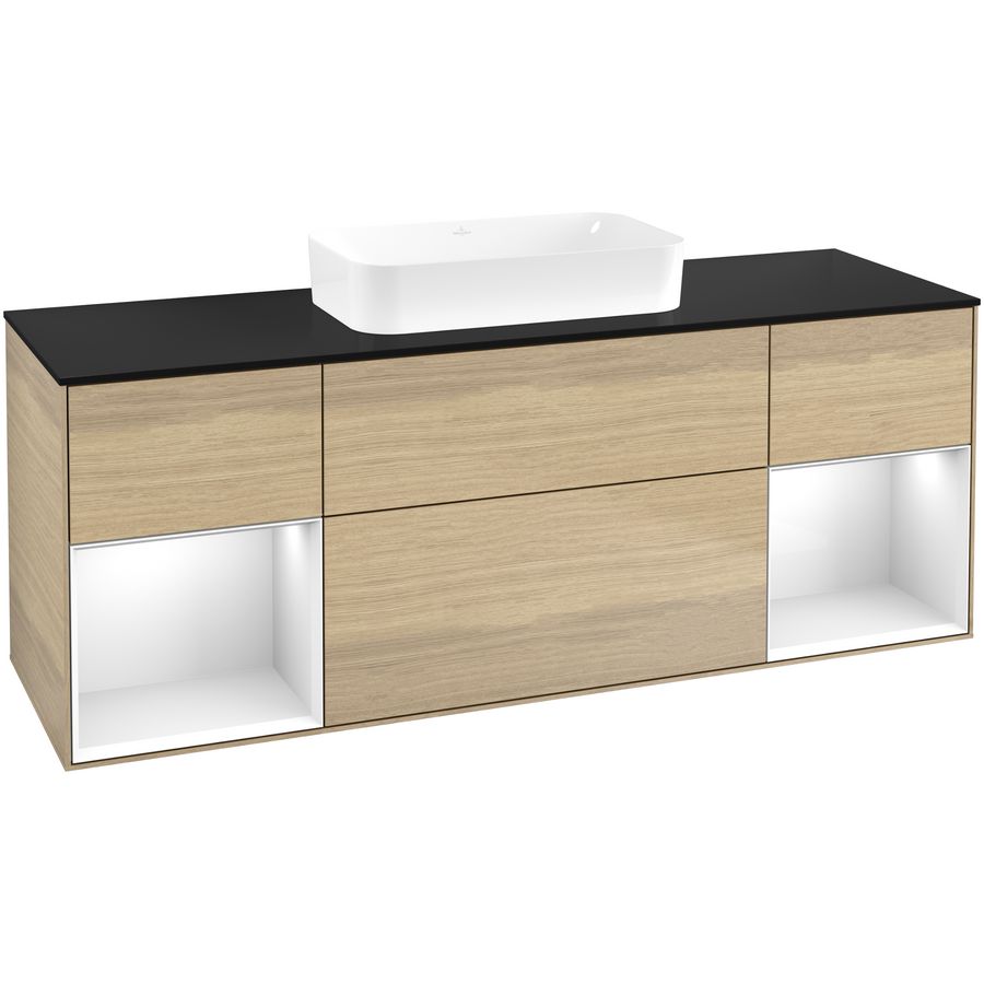Wastafelonderkast Finion 1600x603x501mm Oak Veneer F742GFPC