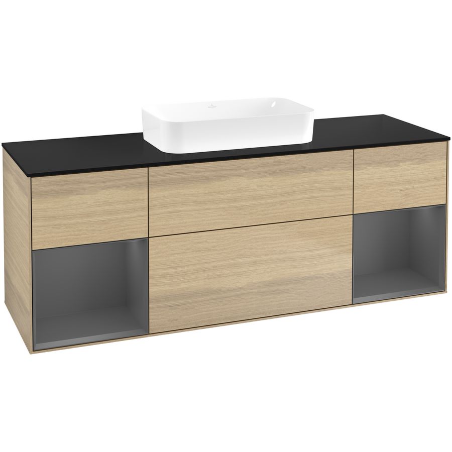 Wastafelonderkast Finion 1600x603x501mm Oak Veneer F742GKPC