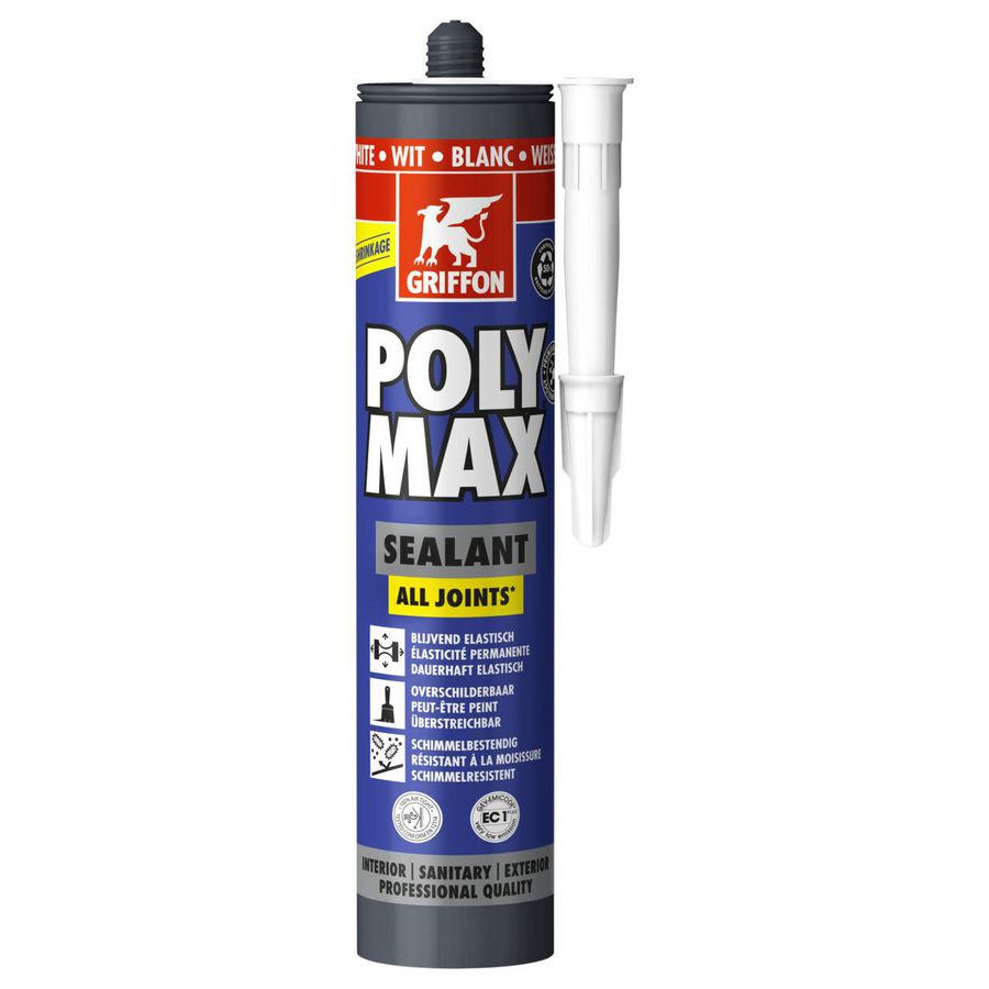 Afdichtingskit POLY MAX SEALANT ALL JOINTS wit koker 280ml.