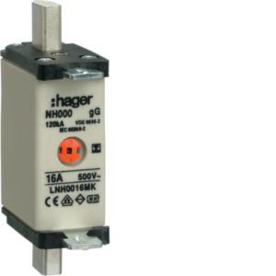 Mespatroon NH000 16A  500V gG combimelder geisoleerd VVE=3