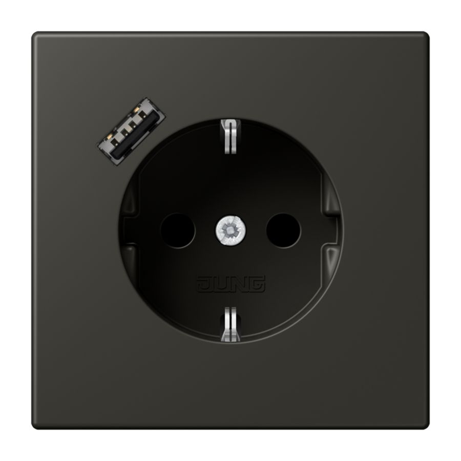 Wandcontactdoos met R/A + lader USB A Saf+ LC4320R