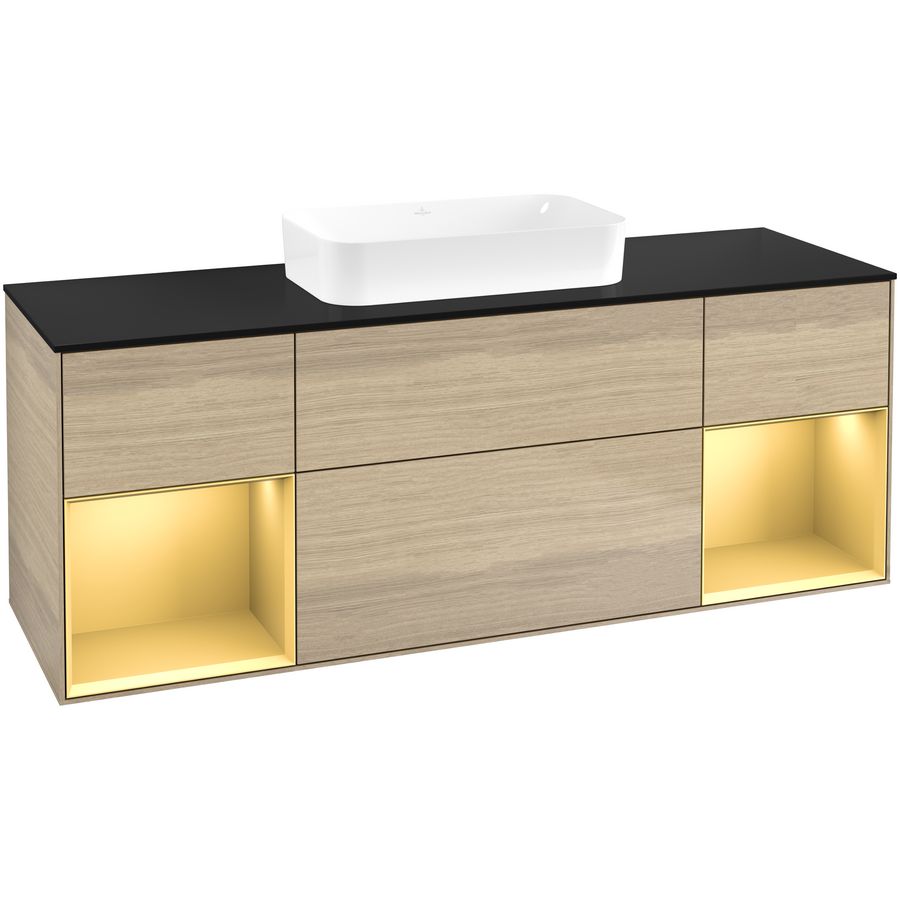 Wastafelonderkast Finion 1600x603x501mm Oak Veneer F742HFPC