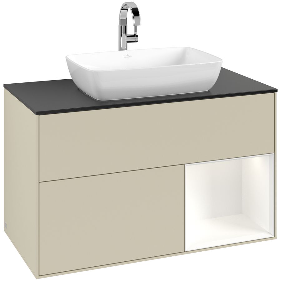 Wastafelonderkast Finion 1000x603x501mm S.Grey Matt Lacquer G782MTHJ