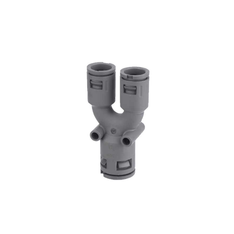 Y-stuk PA kunststof Ø15,8mm - 2x Ø15,8mm grijs IP68/ IP69K VVE=10