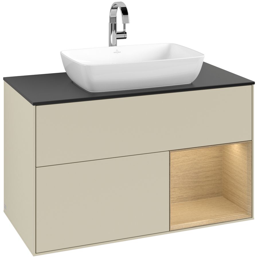 Wastafelonderkast Finion 1000x603x501mm S.Grey Matt Lacquer G782PCHJ