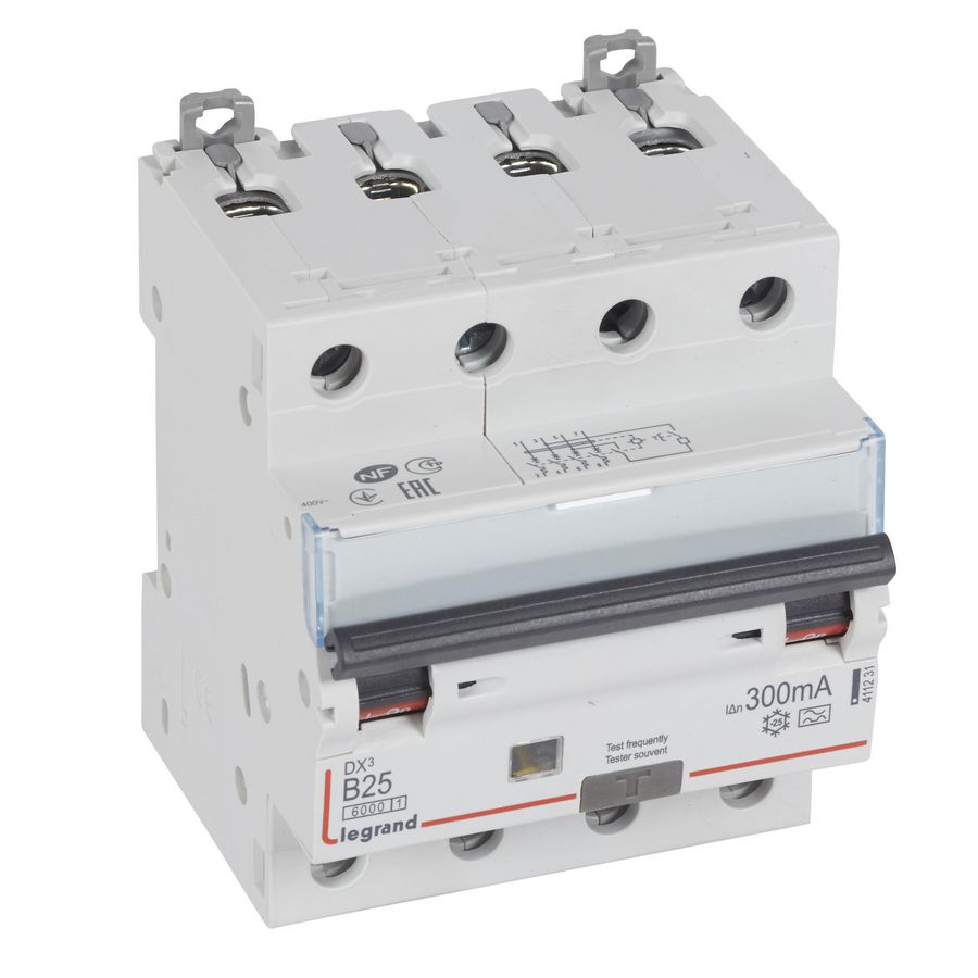 Aardlekautomaat DX3 4-polig B25A 6000A 300mA