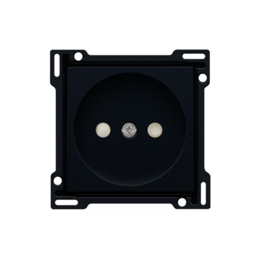 Afwerkingsset stopcontact z. aarding met besch.afsl. black