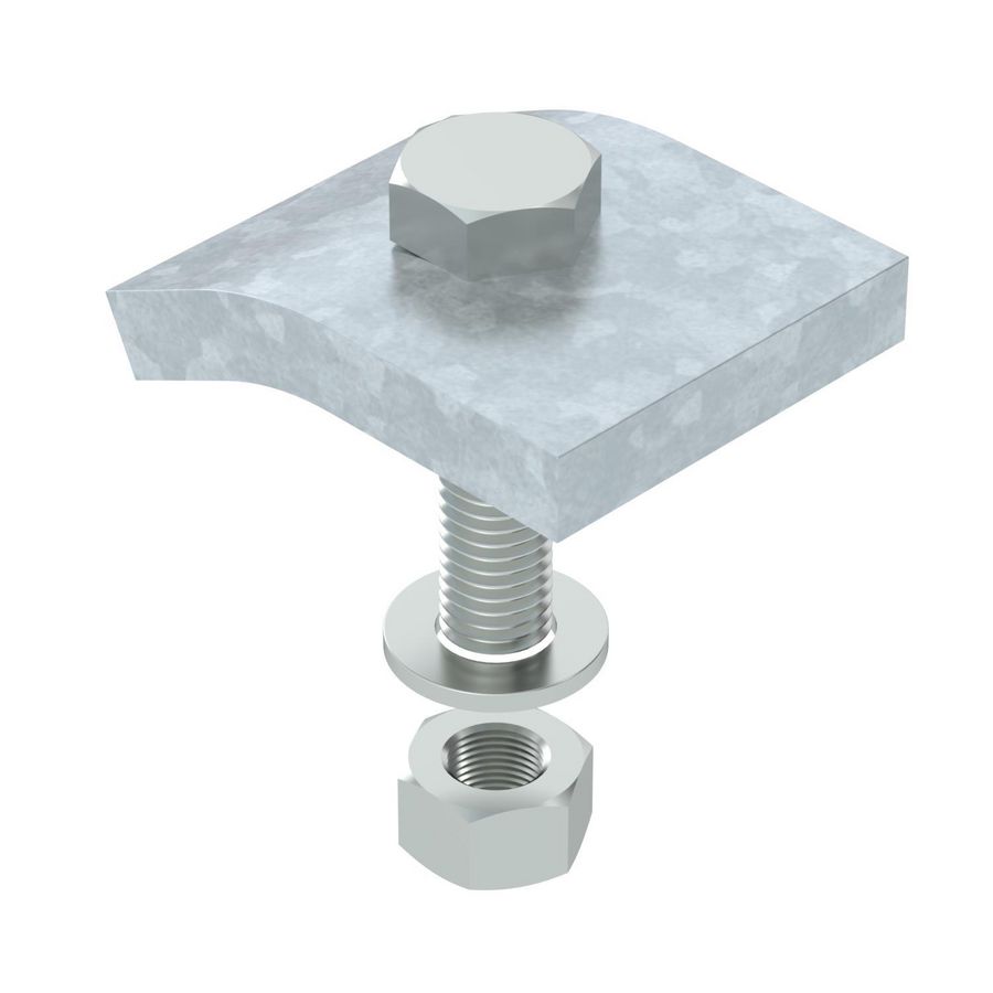 Klemhoek met zeskantschroef h=10mm 60x50 staal zinkt VVE=10