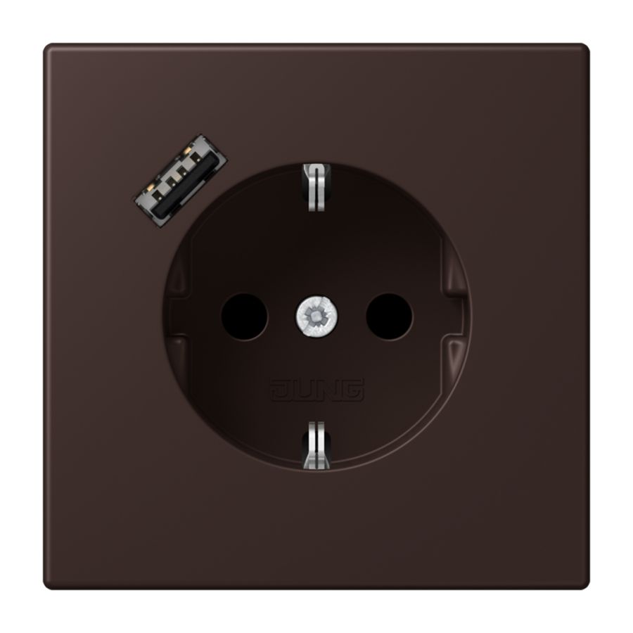 Wandcontactdoos met R/A + lader USB A Saf+ LC4320J