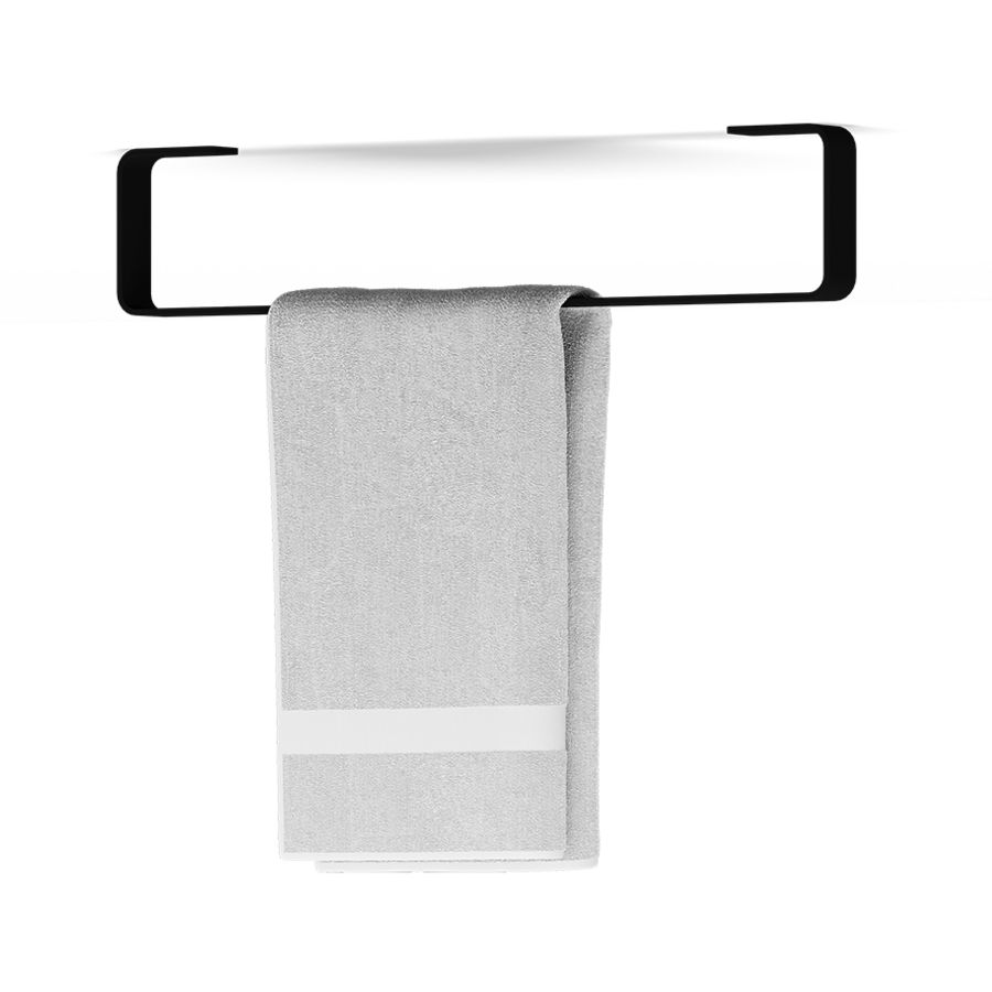 Handdoekhouder RAIL CURVED 500mm rvs mat zwart
