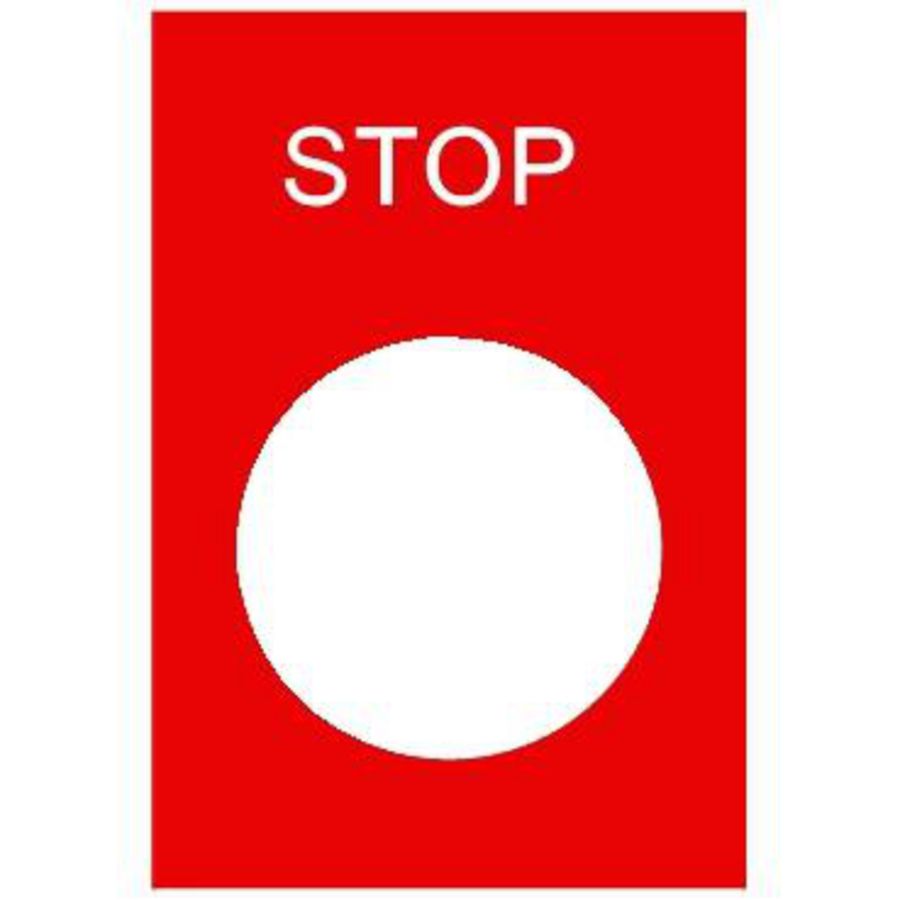 Etiket 30x40mmSTOP" Zwart/rood Harmony XB4/XB5 VVE=10