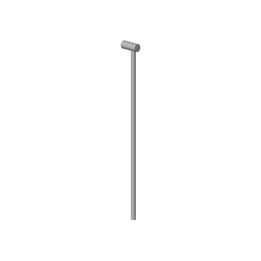 Trekstang afgar.+knop 17X158X7mm-DB geb