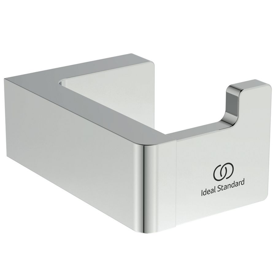 conca handdoekhaak rechthoekig enkel chroom T4506AA