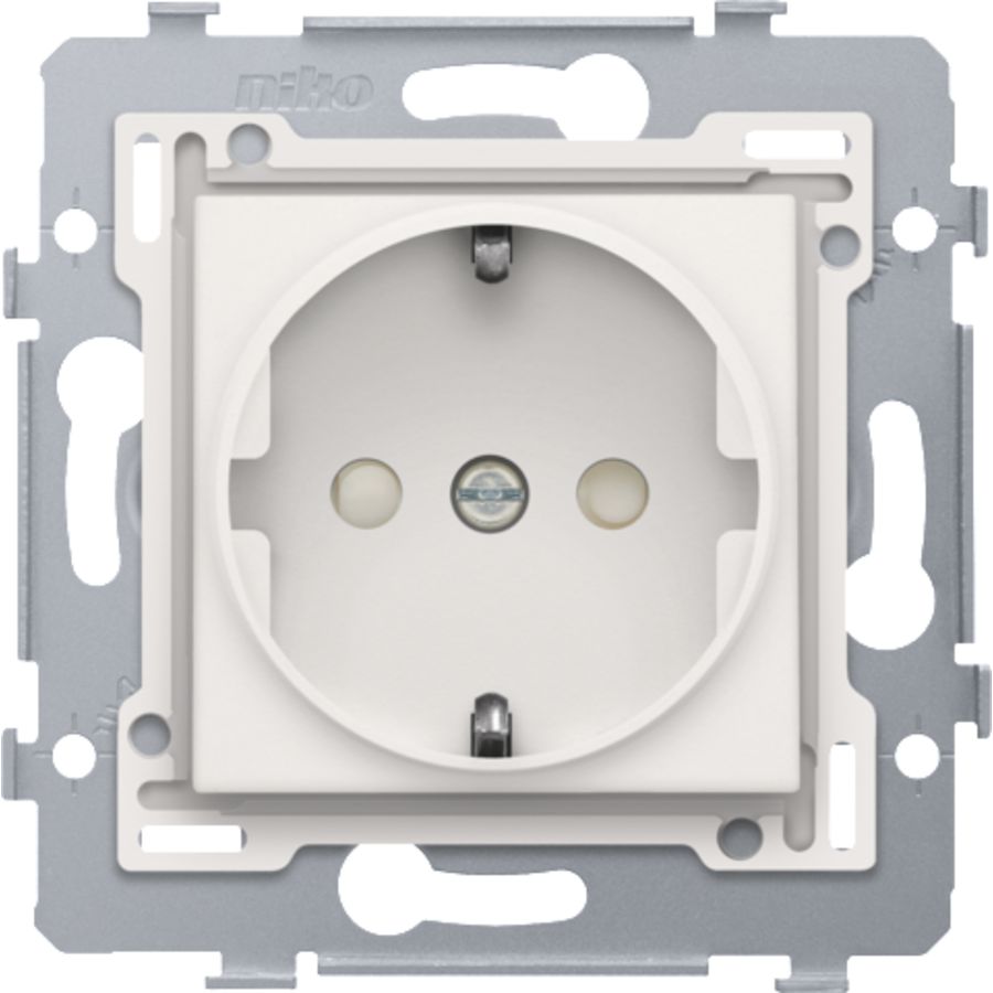 Stopcontact 71x71mm insteek sokkel/afw.set white