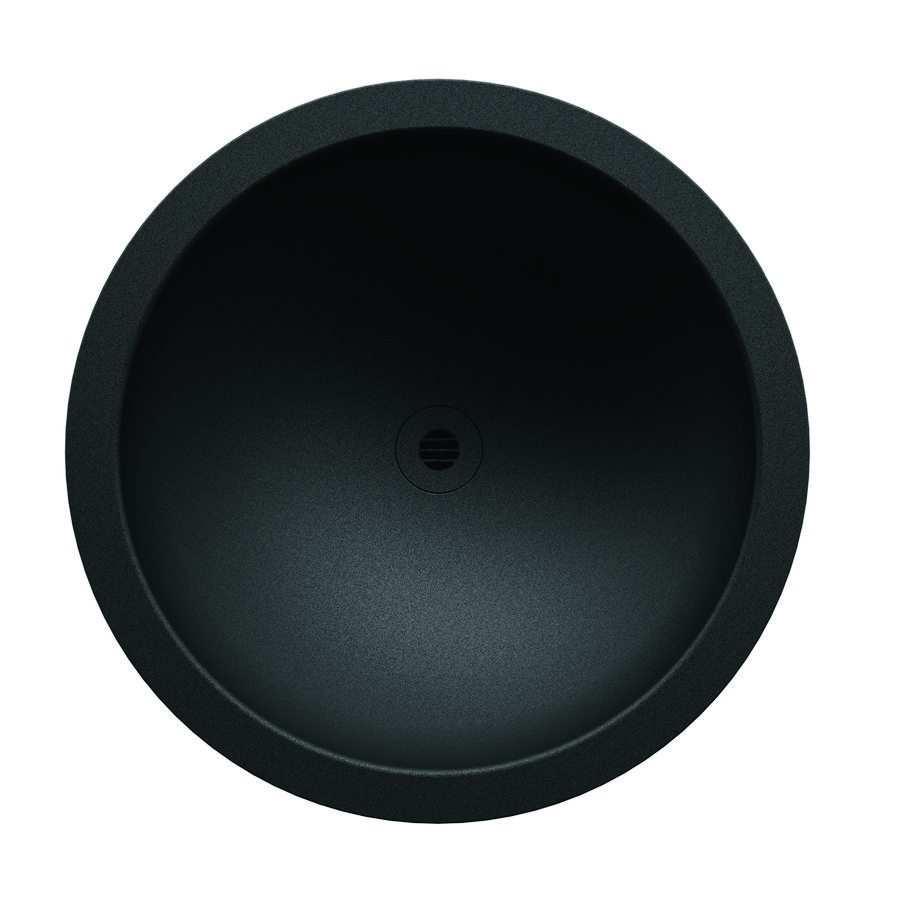 Waskom inbouw diam.385 zonder overloop RVS mat zwart