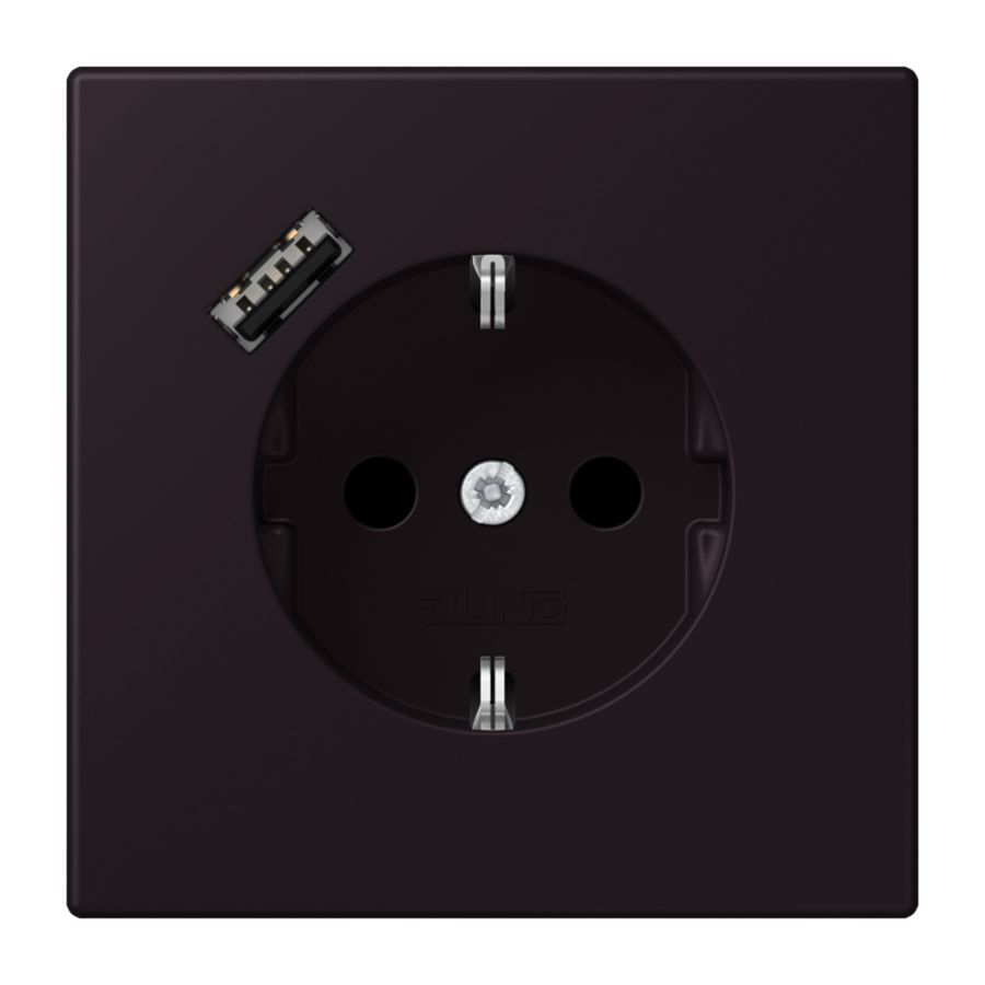 Wandcontactdoos met R/A + lader USB A Saf+ LC4320E