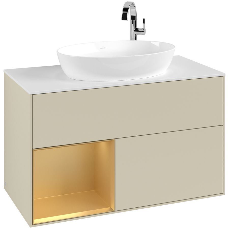 Wastafelonderkast Finion 1000x603x501mm S.Grey Matt Lacquer G891HFHJ