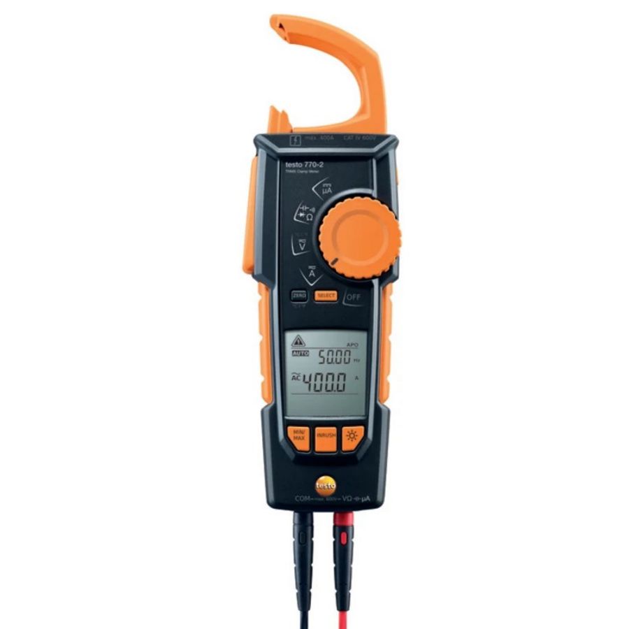 Stroomtang / tang-amperemeter 770-2 incl. batterij + meetleiding + adapter type K