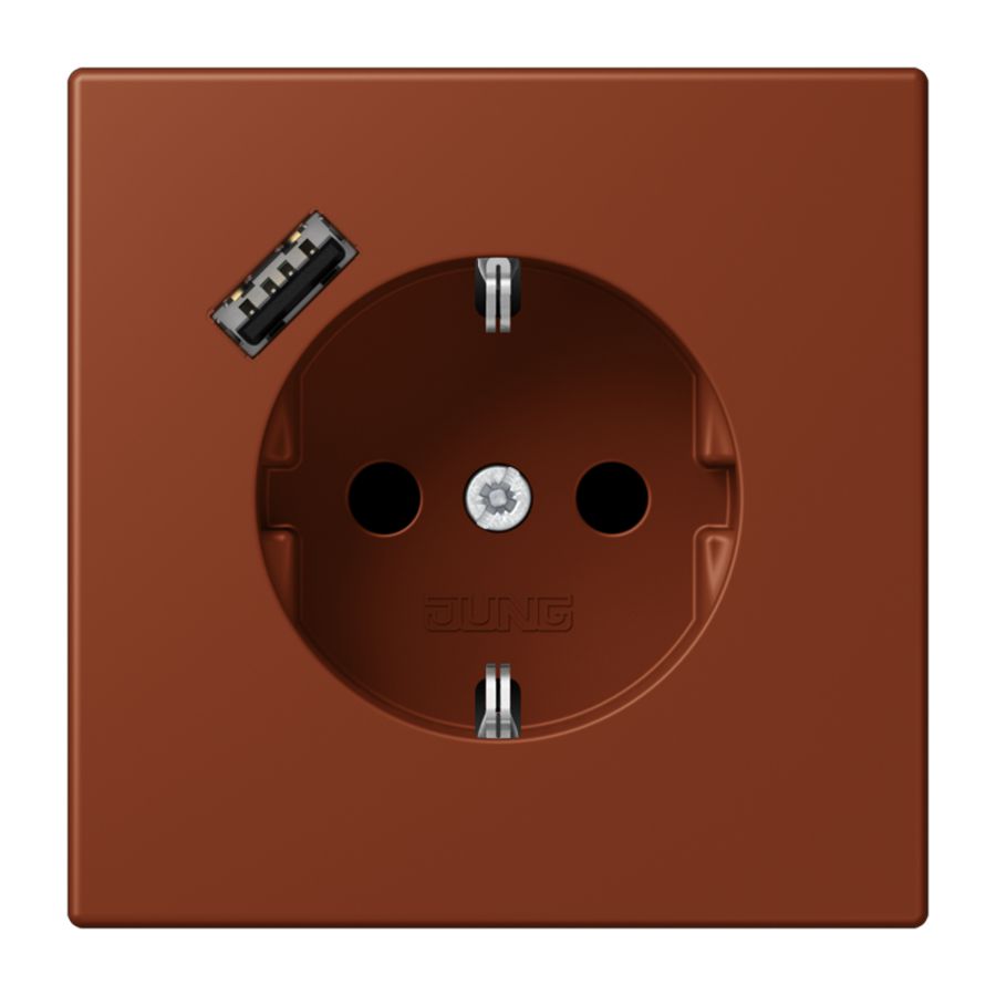 Wandcontactdoos met R/A + lader USB A Saf+ LC4320D