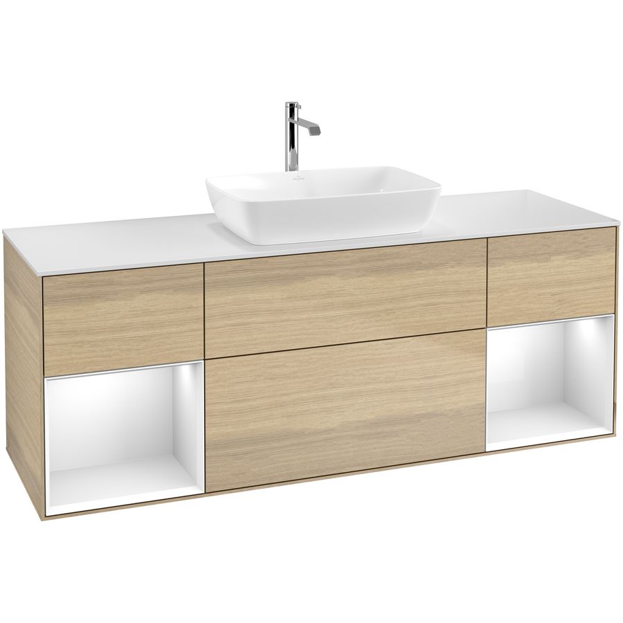 Wastafelonderkast Finion 1600x603x501mm Oak Veneer F861GFPC