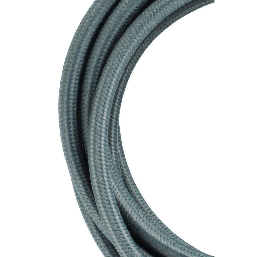 Lengte a 3m. Textielsnoer 2C 2x0,75mm² grijs