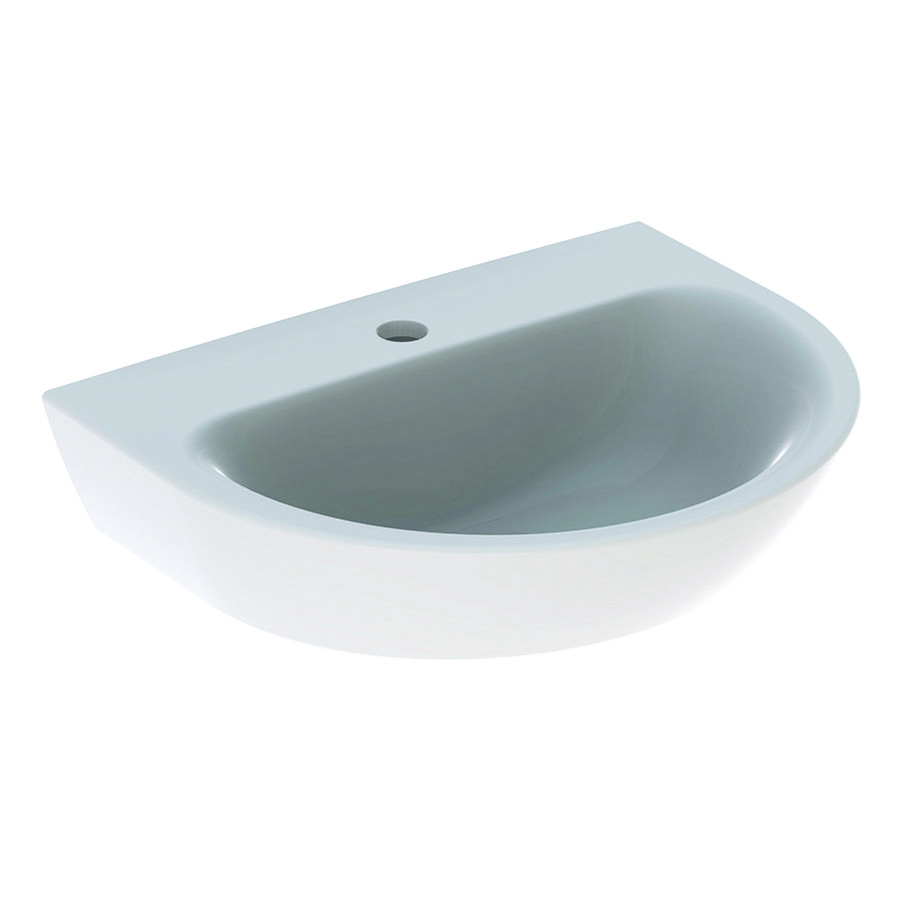 Renova wastafel 50x40cm met kraangat zonder overloop wit Keratect