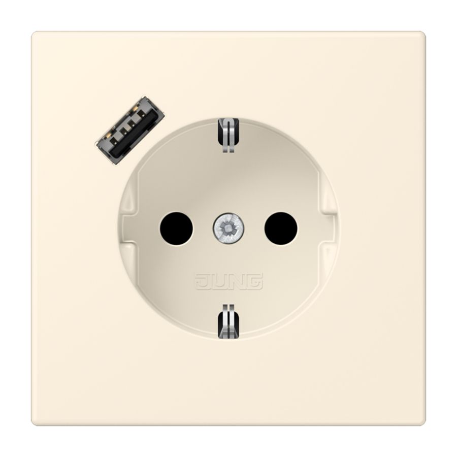 Wandcontactdoos met R/A + lader USB A Saf+ LC4320B