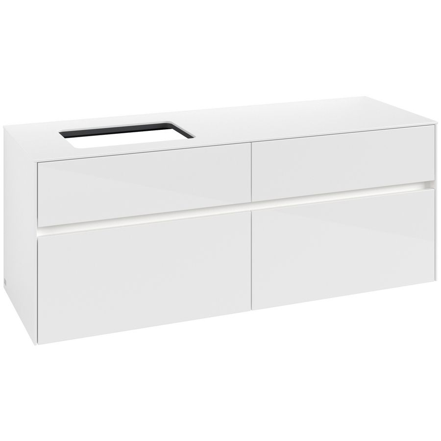 Wastafelonderkast Collaro 1400x548x500mm Glossy White C117B0DH