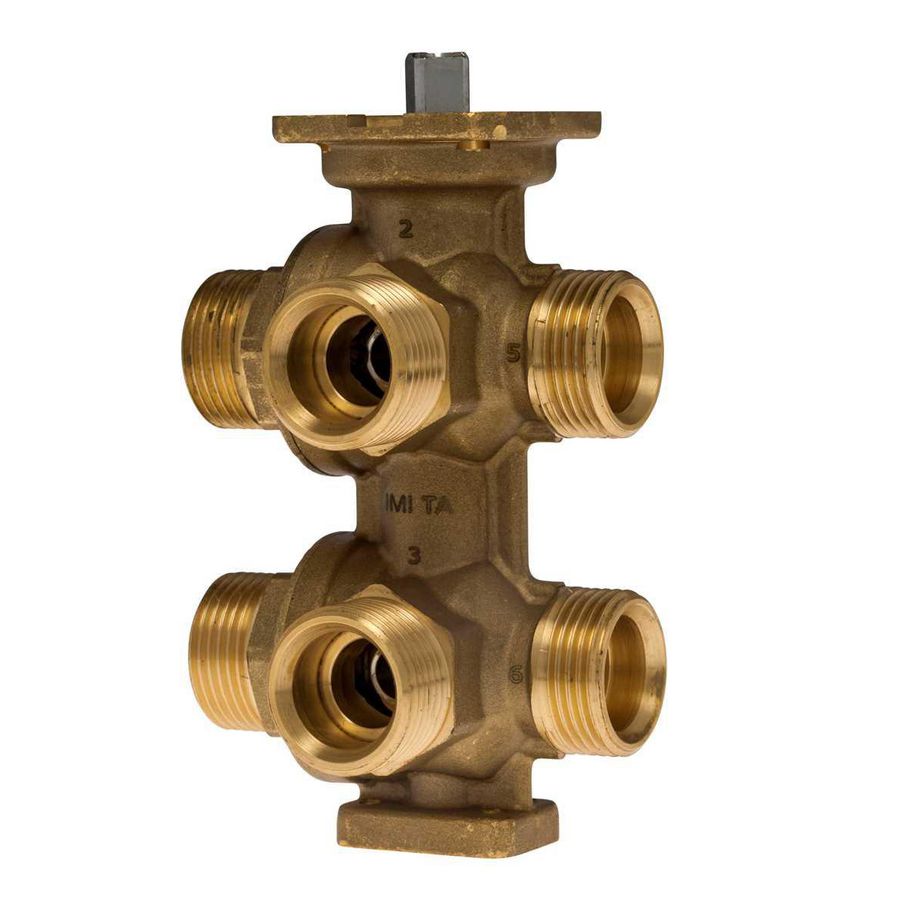 6-weg kogelafsluiter DN15 DZR (DeZincification Resistant) Euroconus G3/4"