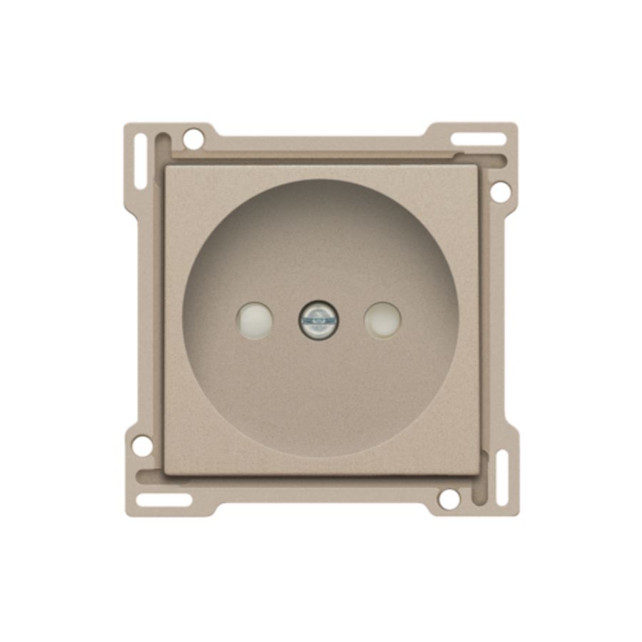 Afwerkingsset stopcontact z. aarding met besch.afsl. champag