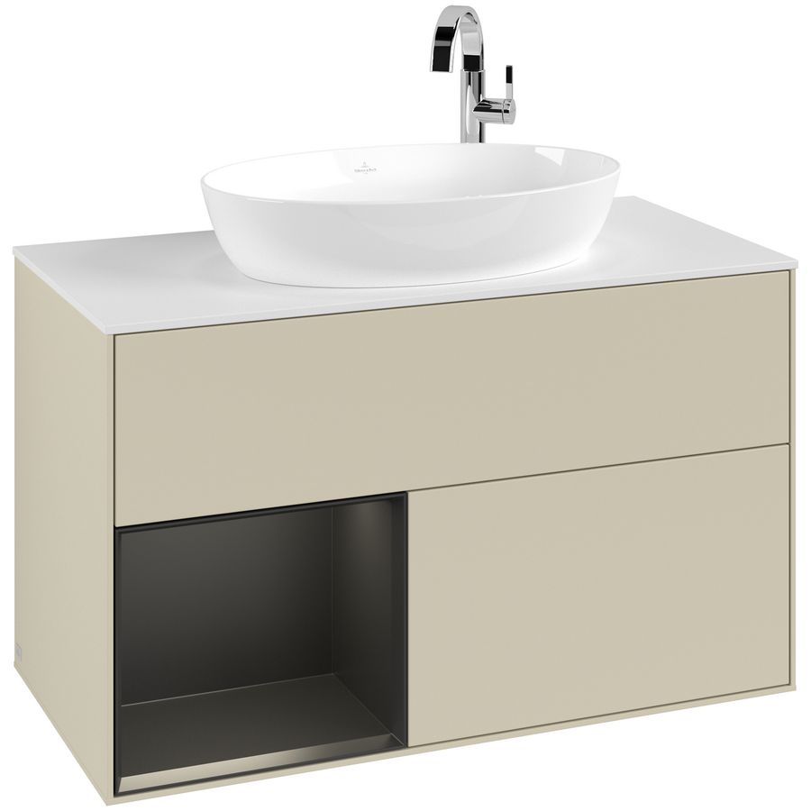 Wastafelonderkast Finion 1000x603x501mm S.Grey Matt Lacquer G891PDHJ